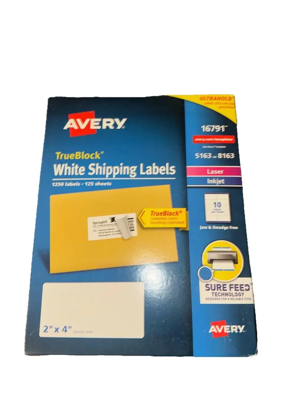 Avery 16791 True Block White Shipping Labels - 1230 Labels 2